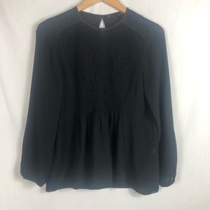 Zara Basic Roush Chest Top | Black | Size Medium